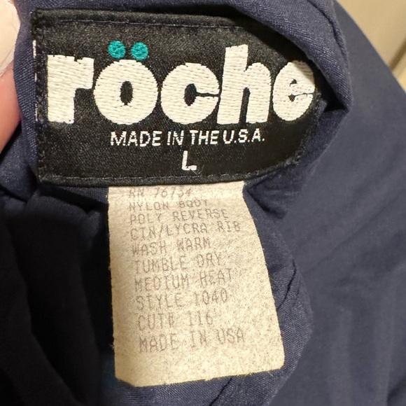 Röche vintage men’s windbreaker pullover navy sweatshirt size large - Picture 4 of 4
